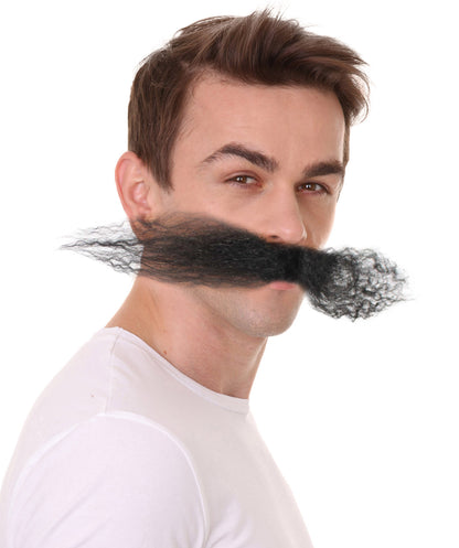 Wigs2you MU-004L-BLK メンズ ドクターエッグヘッド メカニカルジーニアス カーリー マスタッシュ マルチカラーオプション