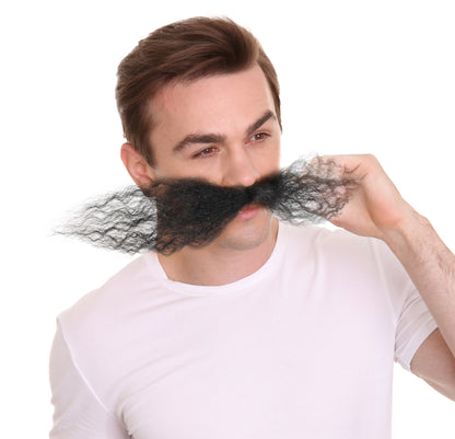 Wigs2you MU-004L-BLK メンズ ドクターエッグヘッド メカニカルジーニアス カーリー マスタッシュ マルチカラーオプション