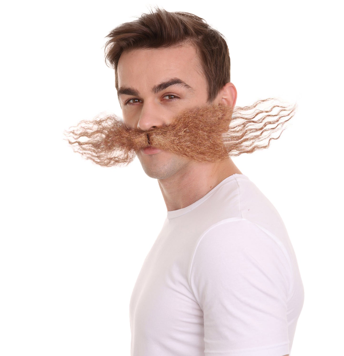 Wigs2you MU-004L-BLK メンズ ドクターエッグヘッド メカニカルジーニアス カーリー マスタッシュ マルチカラーオプション