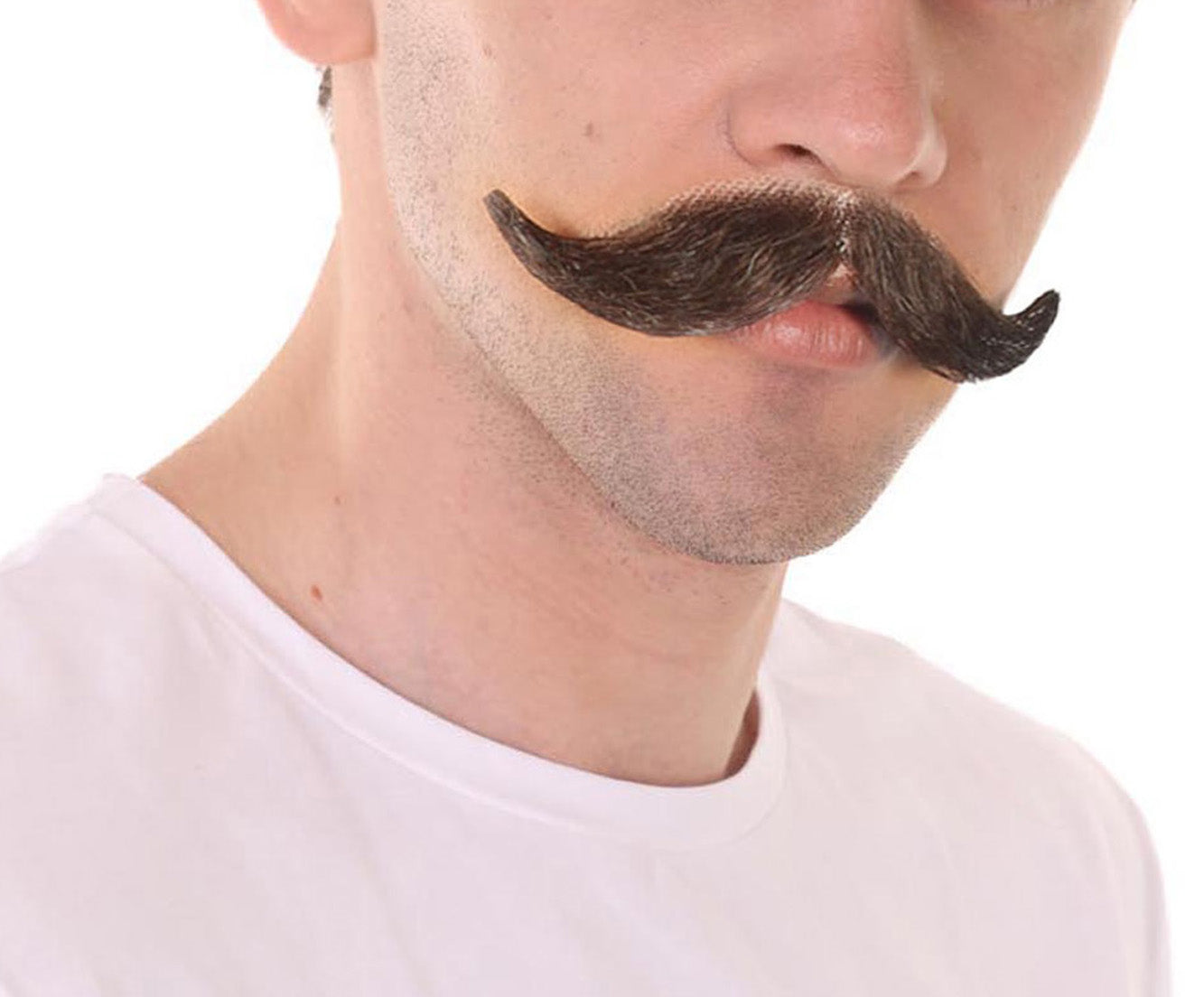 Wigs2you MU-007 メンズベストハンドルバースタイル口ひげセット | ミックスブラックコスプレひげ