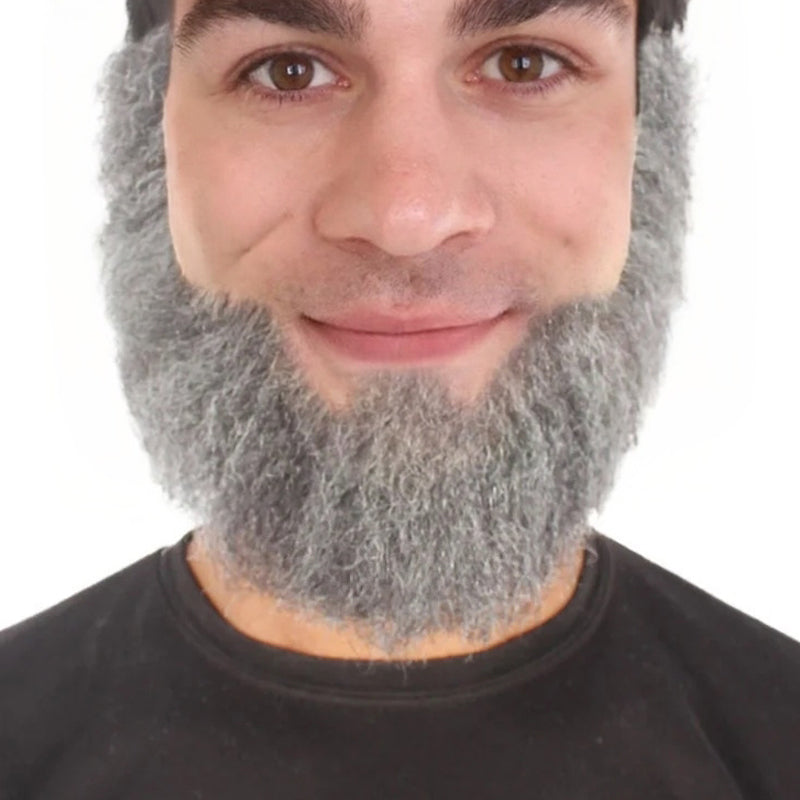 Wigs2you MU-015 男性用スペード人毛ミディアムレングス髭 | グレーの顔の毛