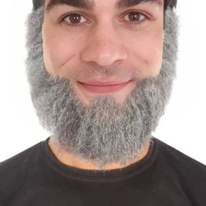 Wigs2you MU-015 男性用スペード人毛ミディアムレングス髭 | グレーの顔の毛