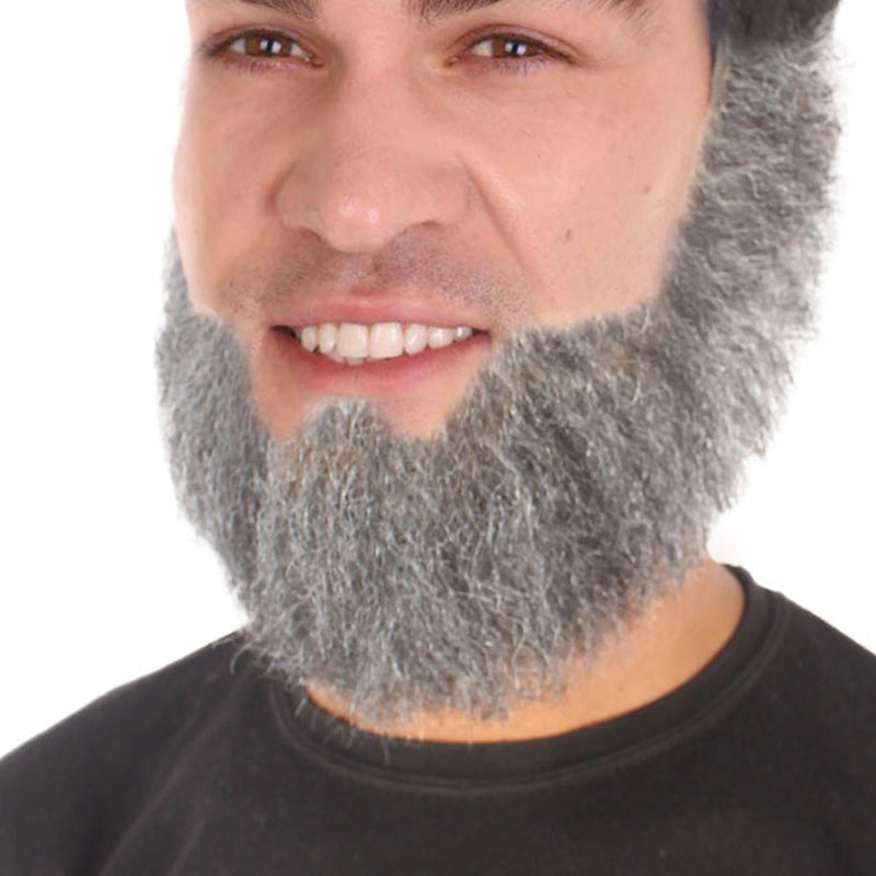 Wigs2you MU-015 男性用スペード人毛ミディアムレングス髭 | グレーの顔の毛