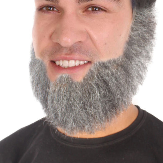 Wigs2you MU-015 男性用スペード人毛ミディアムレングス髭 | グレーの顔の毛