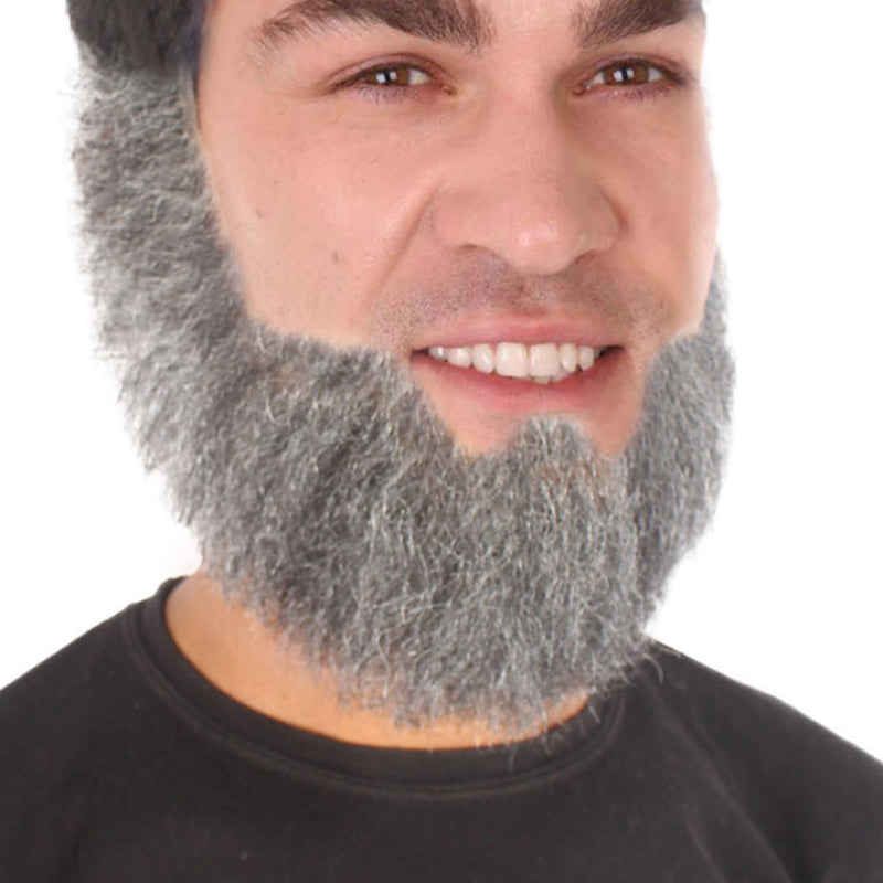Wigs2you MU-015 男性用スペード人毛ミディアムレングス髭 | グレーの顔の毛