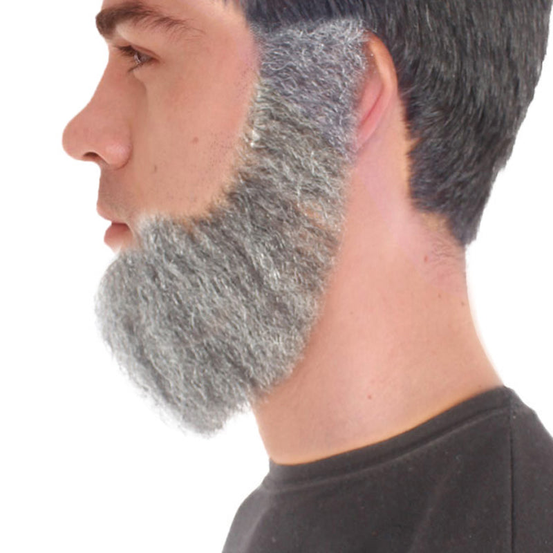 Wigs2you MU-015 男性用スペード人毛ミディアムレングス髭 | グレーの顔の毛