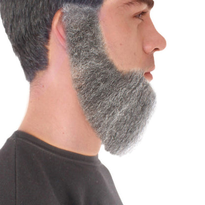 Wigs2you MU-015 男性用スペード人毛ミディアムレングス髭 | グレーの顔の毛