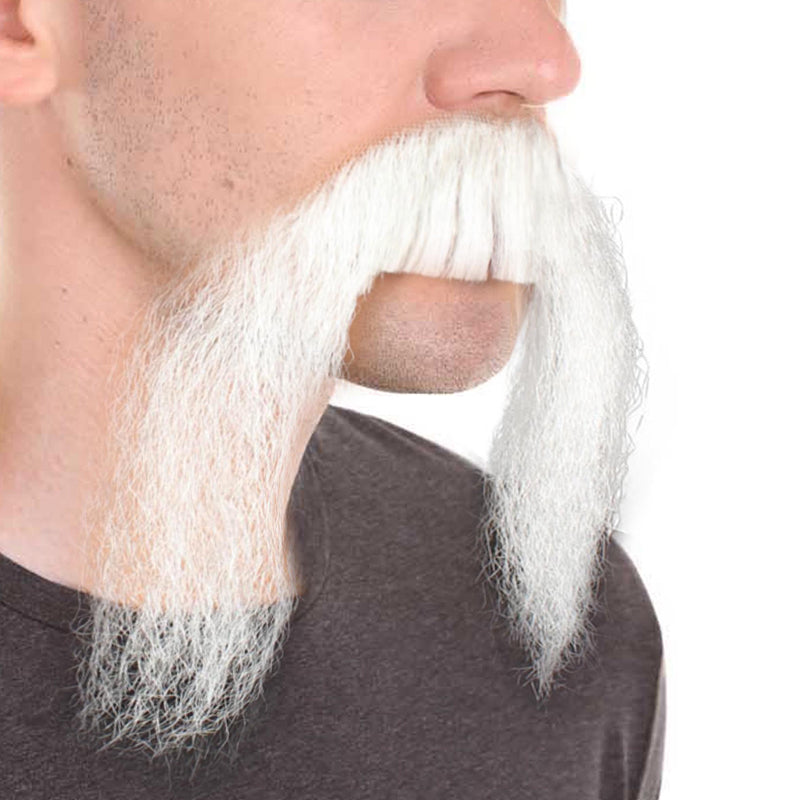 Wigs2you MU-027 Men's Fu Manchu Mustache Styles | Synthetic Hair | White Facial Hair