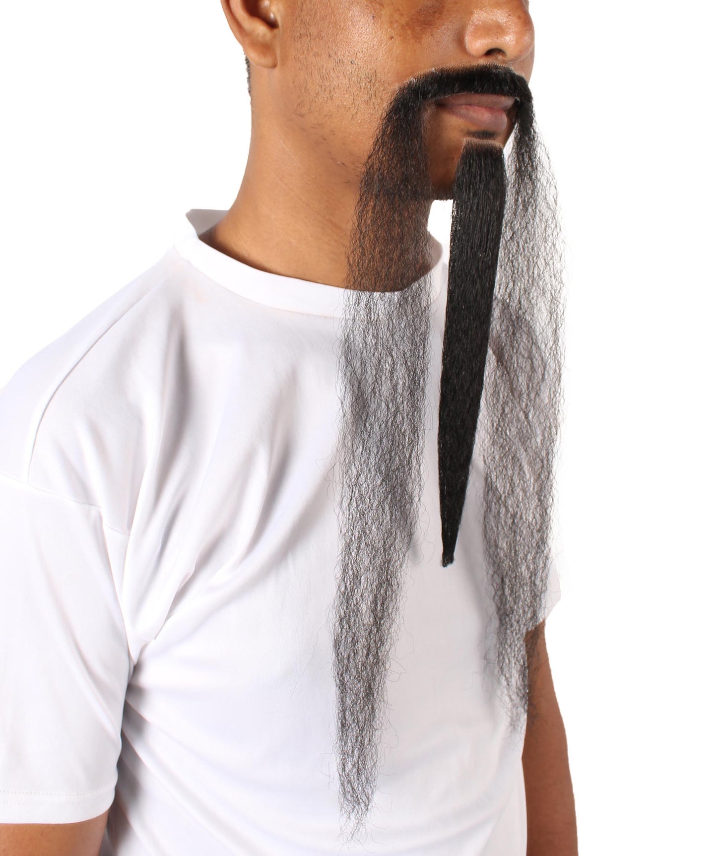 Wigs2you MU-028 中国皇帝の髭 | コスプレに最適な超ロング黒髭