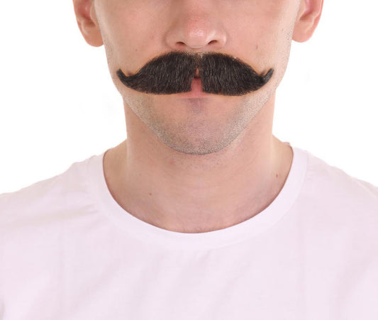 Wigs2you MU-039 大人用 メンズ プチハンドルバー ワイアット・アープ 口ひげ | ブラック | ノベルティ つけひげ | 大人用コスチュームアクセサリー