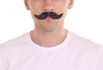 Wigs2you MU-042 メンズ ハンドルバースタイル 口ひげセット | 黒 コスプレ ひげ