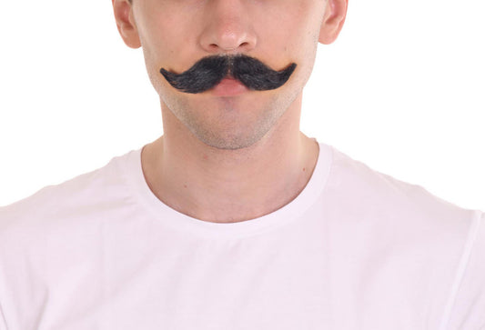 Wigs2you MU-042 メンズ ハンドルバースタイル 口ひげセット | 黒 コスプレ ひげ