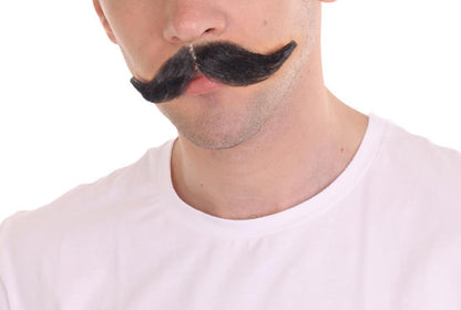 Wigs2you MU-042 メンズ ハンドルバースタイル 口ひげセット | 黒 コスプレ ひげ