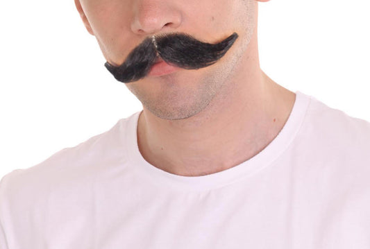 Wigs2you MU-042 メンズ ハンドルバースタイル 口ひげセット | 黒 コスプレ ひげ