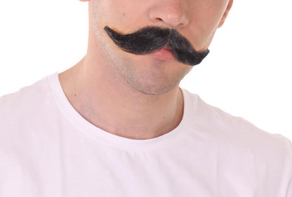 Wigs2you MU-042 メンズ ハンドルバースタイル 口ひげセット | 黒 コスプレ ひげ