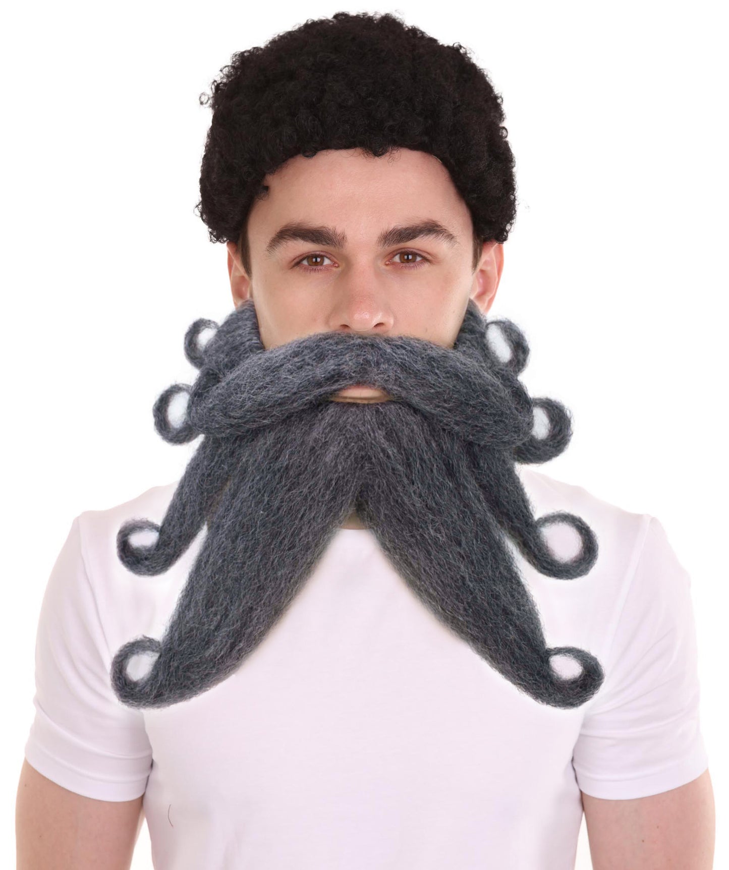 Wigs2you MU-045 大人用 メンズ ジャイアント パイレーツ デイヴィ・ジョーンズ 口ひげとあごひげ | アッシュグレー | ノベルティ つけひげ | 大人用コスチュームアクセサリー