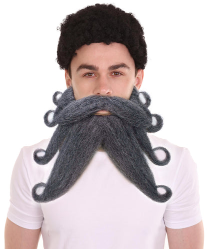 Wigs2you MU-045 大人用 メンズ ジャイアント パイレーツ デイヴィ・ジョーンズ 口ひげとあごひげ | アッシュグレー | ノベルティ つけひげ | 大人用コスチュームアクセサリー