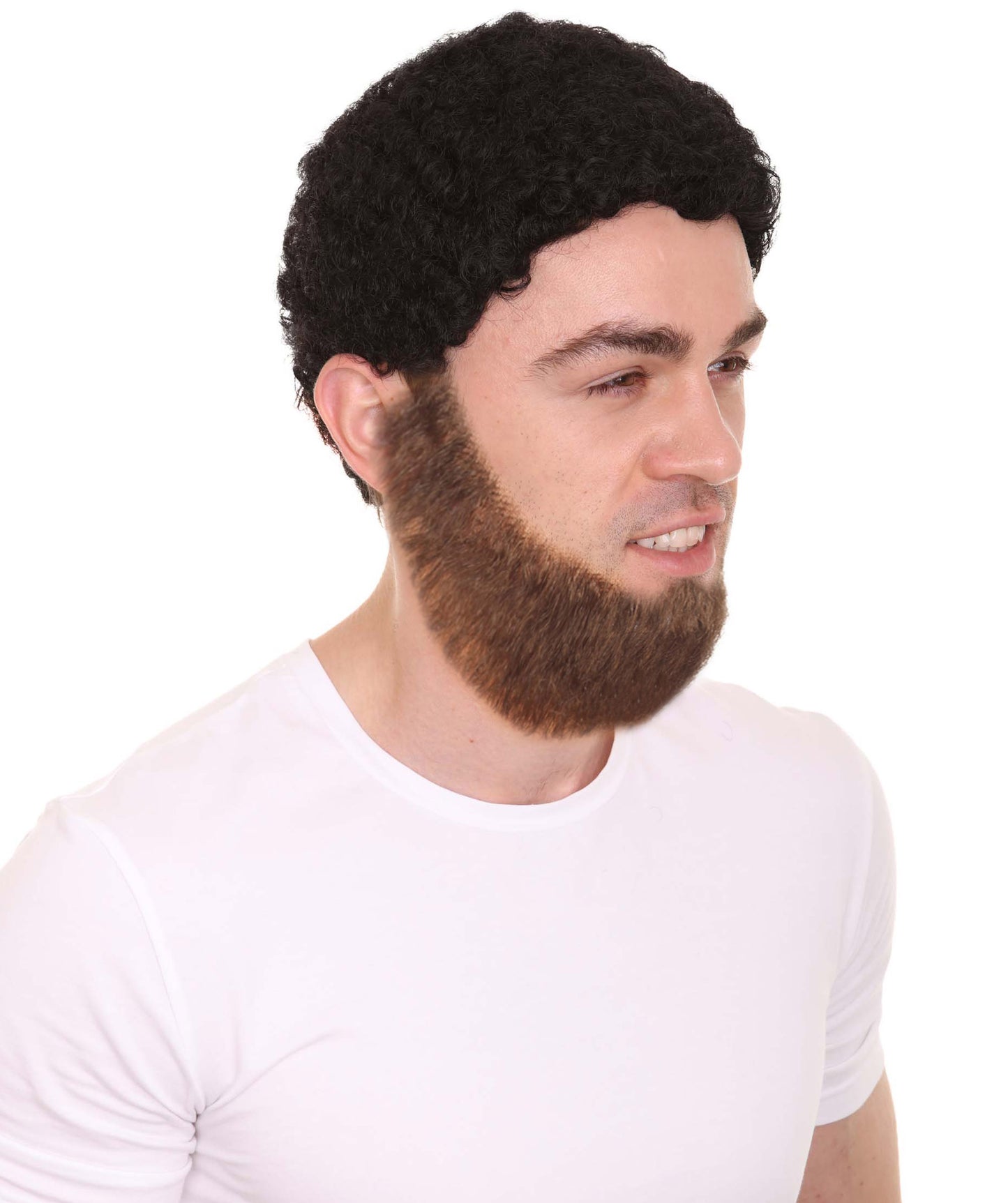 Wigs2you MU-046 大人用 メンズ チンカーテン風 ロング ひげ セット ブラウン コスプレ ひげ | ブラウン コスプレ 合成繊維