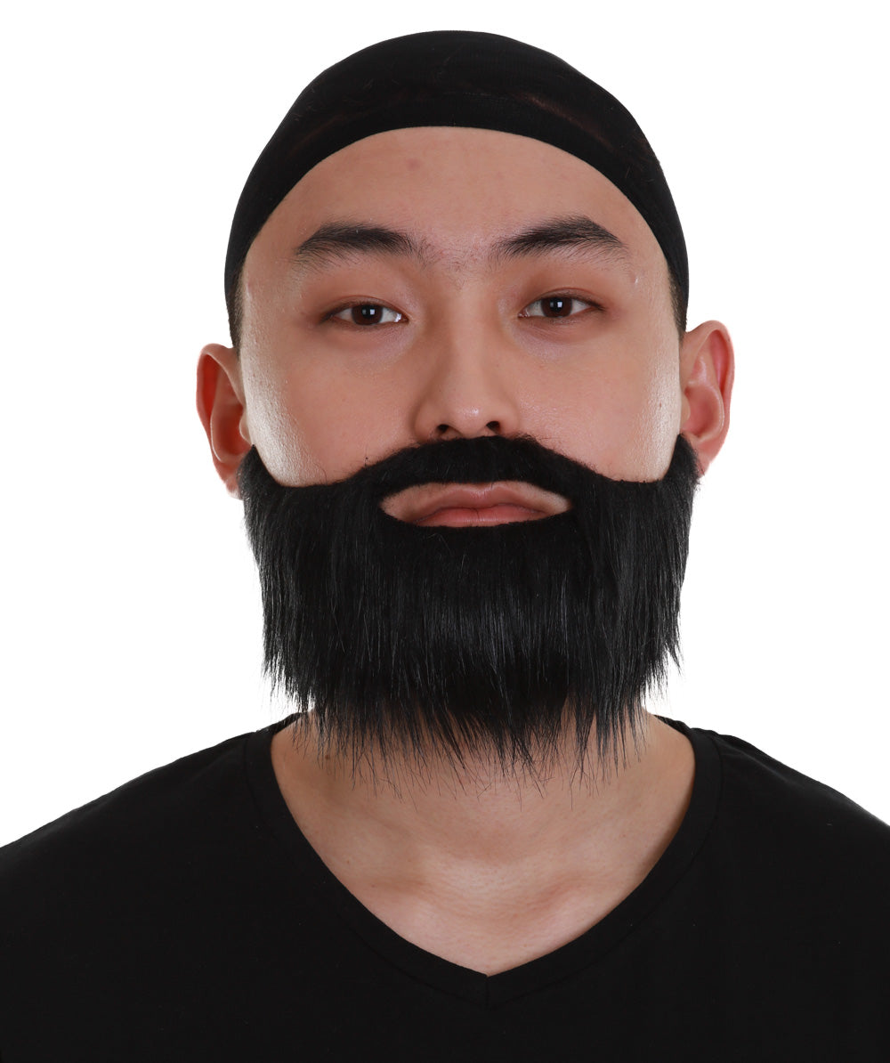 Wigs2you MU-053 スリークな髭スタイル | メンズ ブラックカラー ストレート 厚手 スリークな髭