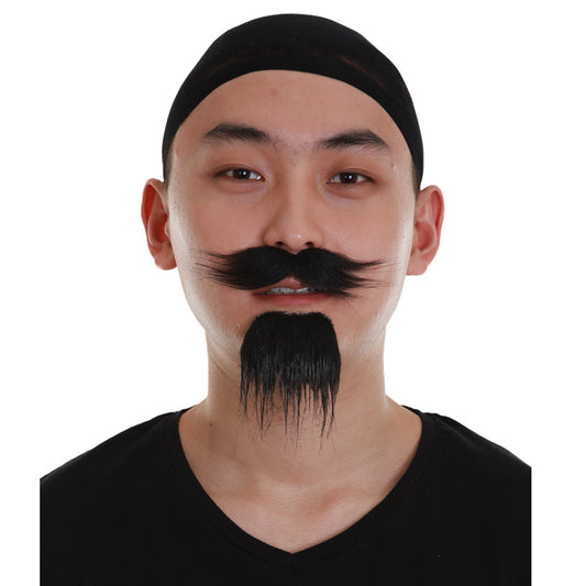 Wigs2you MU-054 メンズ 海賊口ひげ＆あごひげ | コンボ ブラックカラー