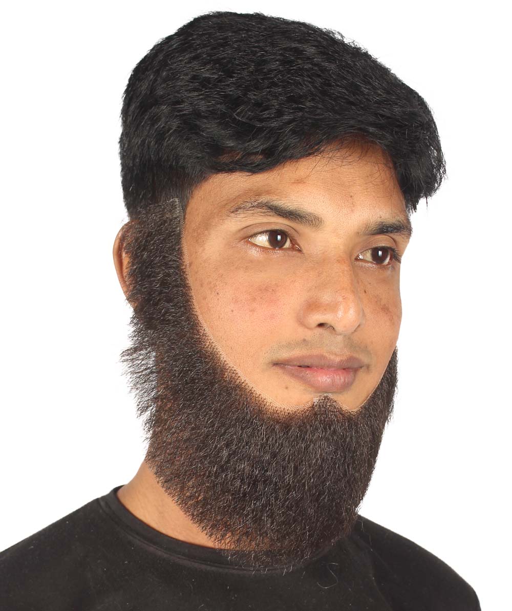 Wigs2you MU-057 メンズロングビアードセット（チンカーテンスタイル）｜黒コスプレビアード