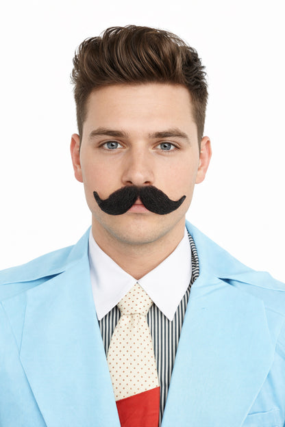 Wigs2you MU-059 メンズ フックスタイル 口ひげセット | 黒 コスプレ ひげ