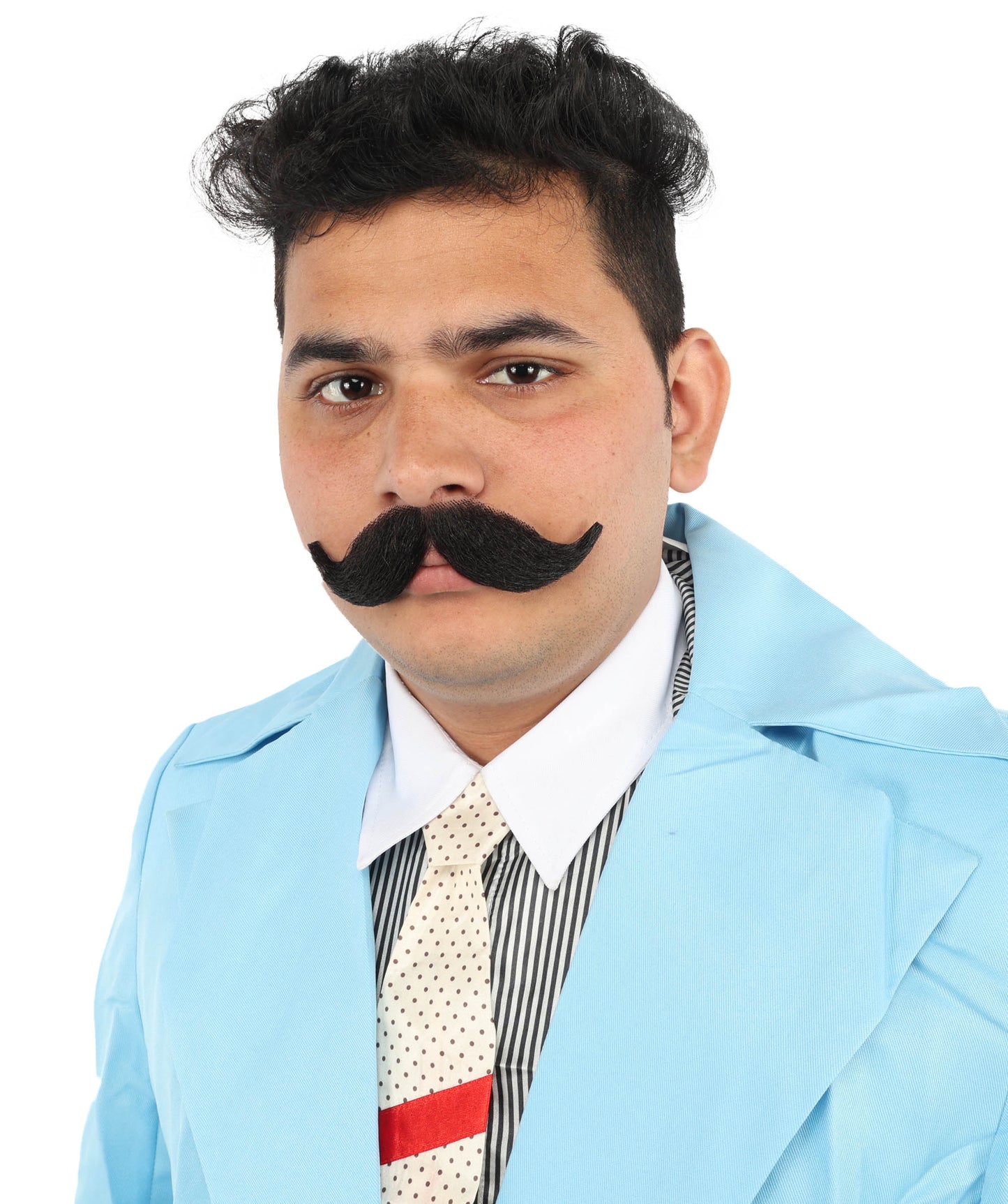 Wigs2you MU-059 メンズ フックスタイル 口ひげセット | 黒 コスプレ ひげ