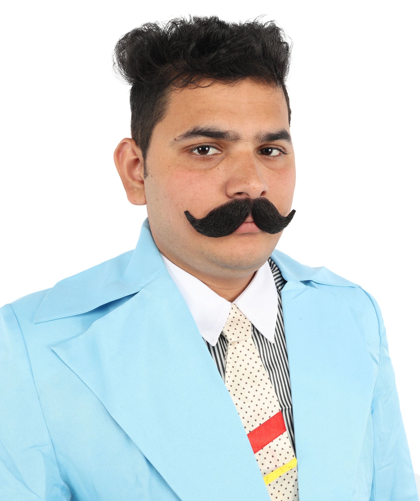 Wigs2you MU-059 メンズ フックスタイル 口ひげセット | 黒 コスプレ ひげ