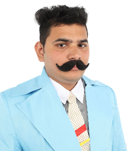 Wigs2you MU-059 メンズ フックスタイル 口ひげセット | 黒 コスプレ ひげ