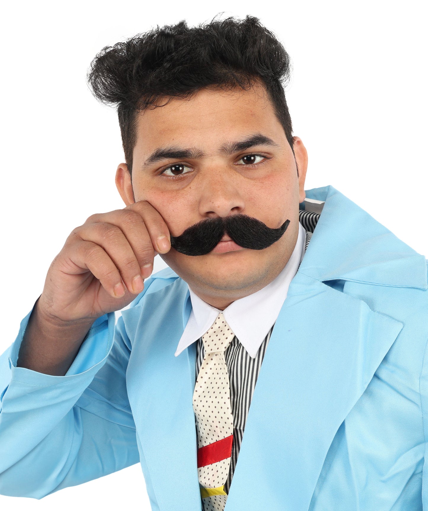 Wigs2you MU-059 メンズ フックスタイル 口ひげセット | 黒 コスプレ ひげ