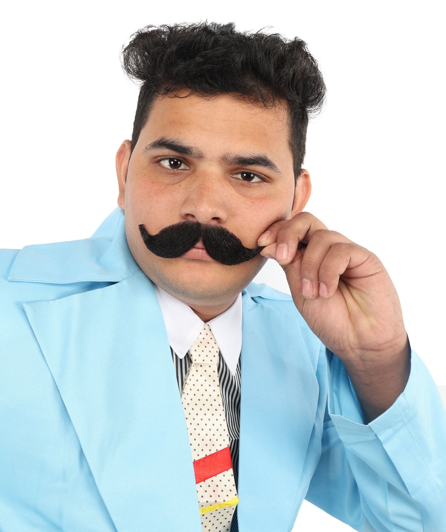 Wigs2you MU-059 メンズ フックスタイル 口ひげセット | 黒 コスプレ ひげ