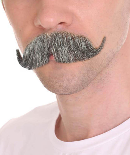 Wigs2you MU-073 メンズ ハンドルバースタイル 口ひげセット | グレー コスプレ ひげ