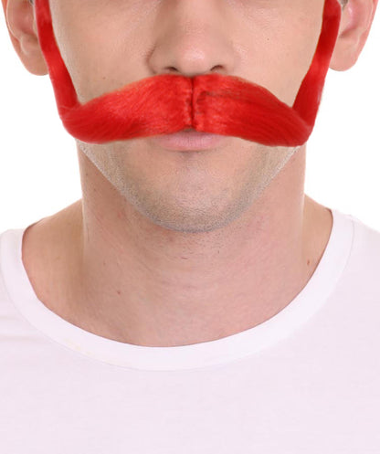 Wigs2you MU-083 トロールワールドツアー | メンズ トロール レッド ストレートハンドルバー 口ひげ