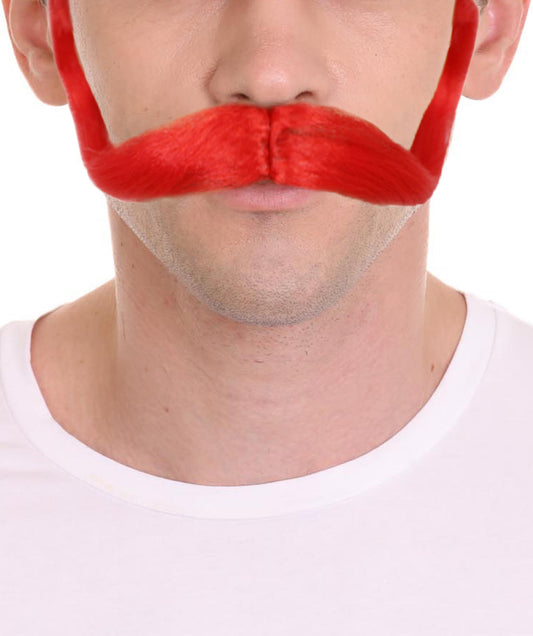 Wigs2you MU-083 トロールワールドツアー | メンズ トロール レッド ストレートハンドルバー 口ひげ