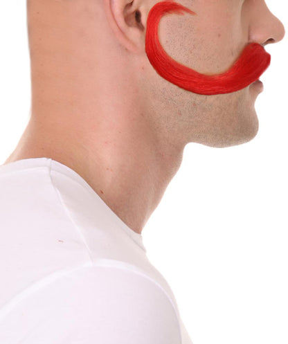 Wigs2you MU-083 トロールワールドツアー | メンズ トロール レッド ストレートハンドルバー 口ひげ