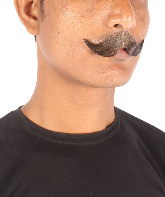 Wigs2you MU-084 メンズナチュラル口ひげ | ダークブラウン | 人毛