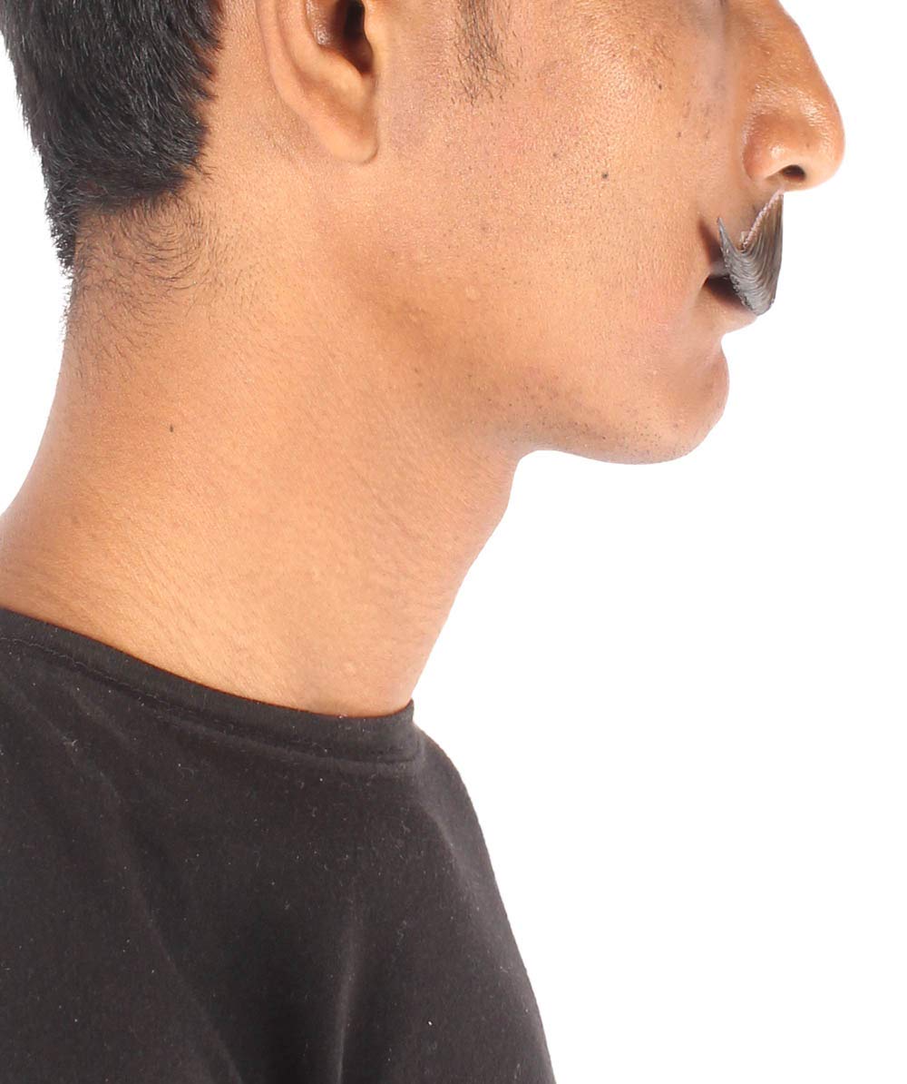 Wigs2you MU-084 メンズナチュラル口ひげ | ダークブラウン | 人毛