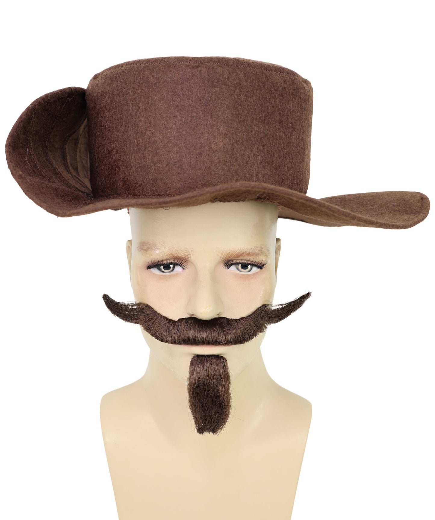Wigs2you MU-087 大人用 メンズ ダンディ マホガニーブラウン 中世 1920年代 1950年代 コスチューム チンパッチと口ひげセット | 口ひげ、あごひげ、ヘッドキャップ付き | テーマパーティー、ハロウィン、コスプレに最適