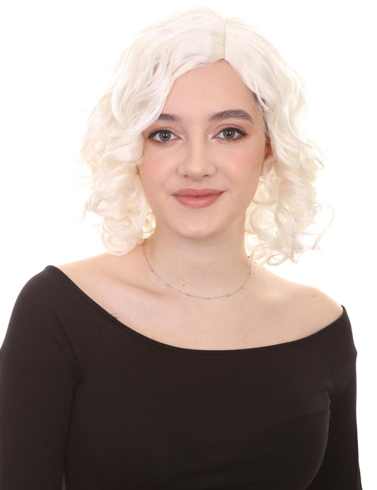 Wigs2you ハロウィン パーティー プレミアム レディース H-1405 着けやすい 快適なフィット感 カリフォルニアガール ホワイト カール ウィッグ