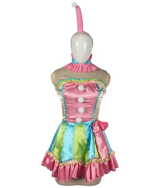 女性 JCO-455 のヴィンテージクラウンコスチューム マルチカラーハロウィンコスチューム