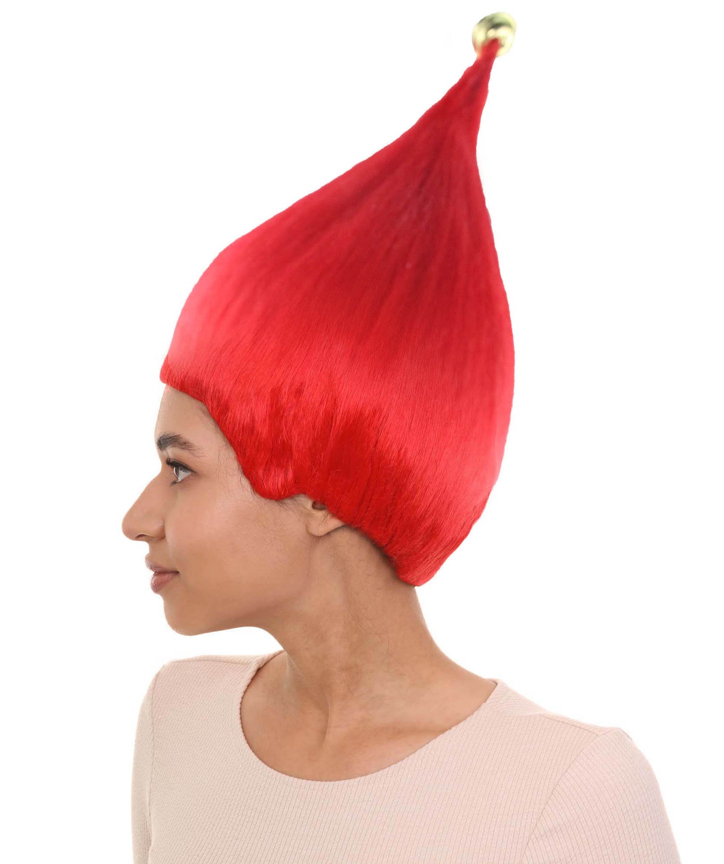 レディース レッド エルフ ウィッグ 2 H-3548 クリスマスウィッグ プレミアム 通気性の良い キャップレスキャップ
