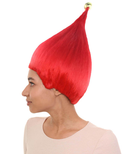 レディース レッド エルフ ウィッグ 2 H-3548 クリスマスウィッグ プレミアム 通気性の良い キャップレスキャップ