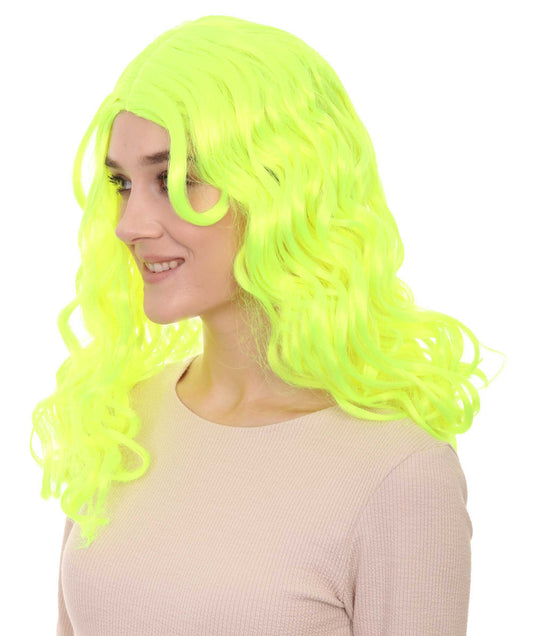 Wigs2you ハロウィンパーティー プレミアム レディース H-1116 とても快適なアリスウィッグ 鏡の国のアリス ネオングリーン