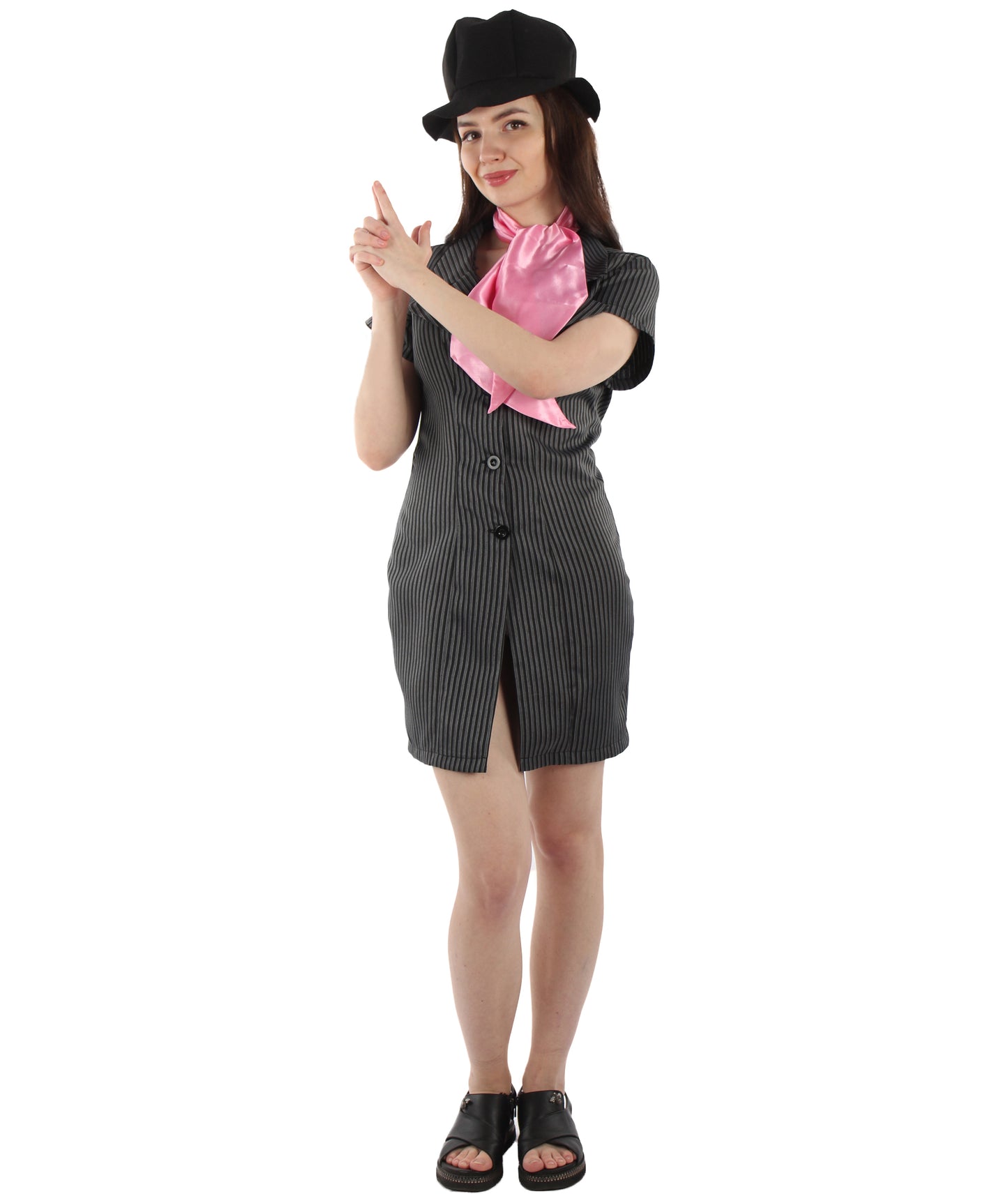 女性 JCO-443 のギャングスターコスチューム グレーコスプレコスチューム