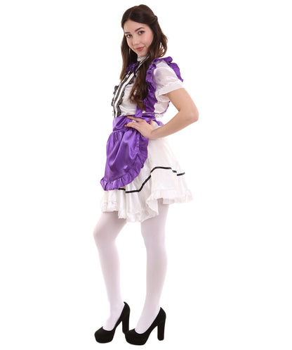 女性用 JCO-326_15 アニメ コスプレ フレンチメイド ファンシー ドレス ミディアムパープル コスプレ コスチューム