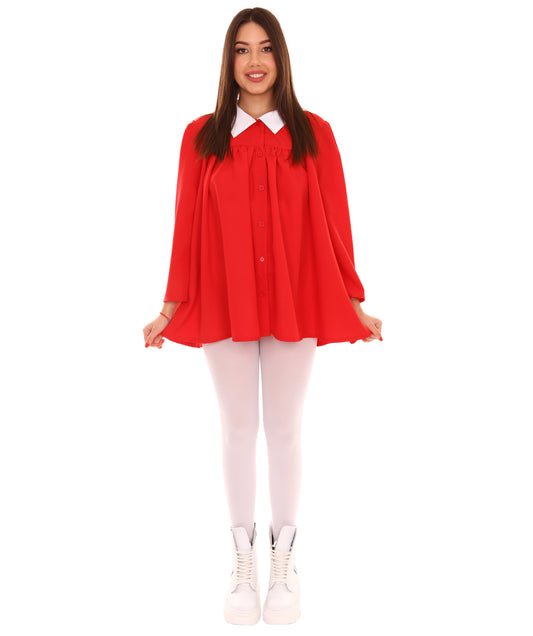 女性用 JCO-301 スリーブ ドレス セレブリティ コスチューム レッド コスプレ コスチューム