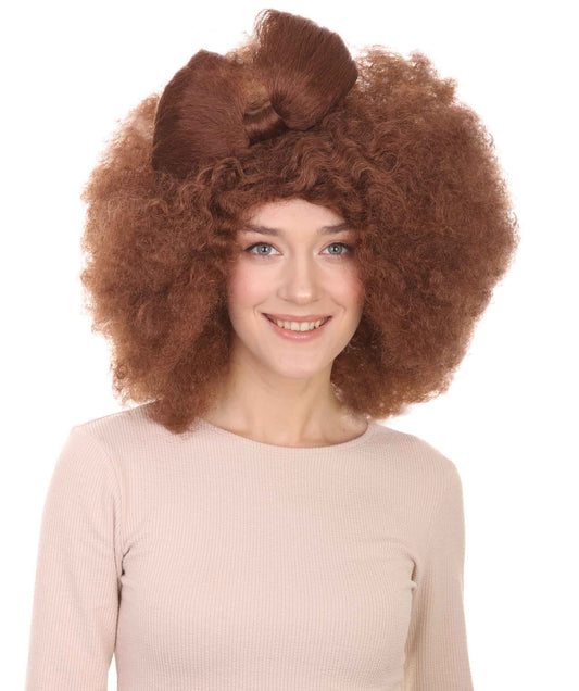 Wigs2you ハロウィン パーティー プレミアム レディース H-1257 着けやすい 快適なフィット感 アフロ スモール ボウウィッグ ミディアム ブラウン