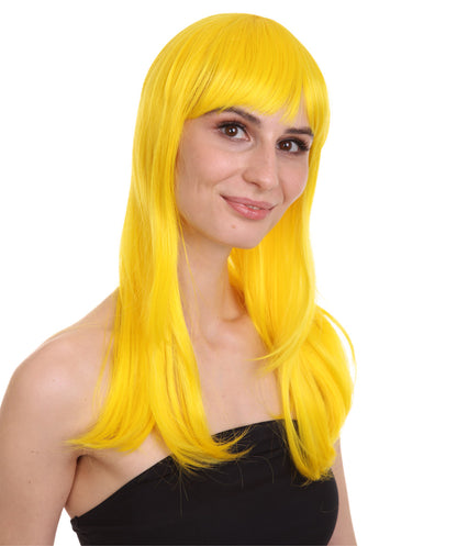 Wigs2you ハロウィン パーティー プレミアム レディース H-1042 とても快適なグラマー グリーンウィッグ イエローカラー