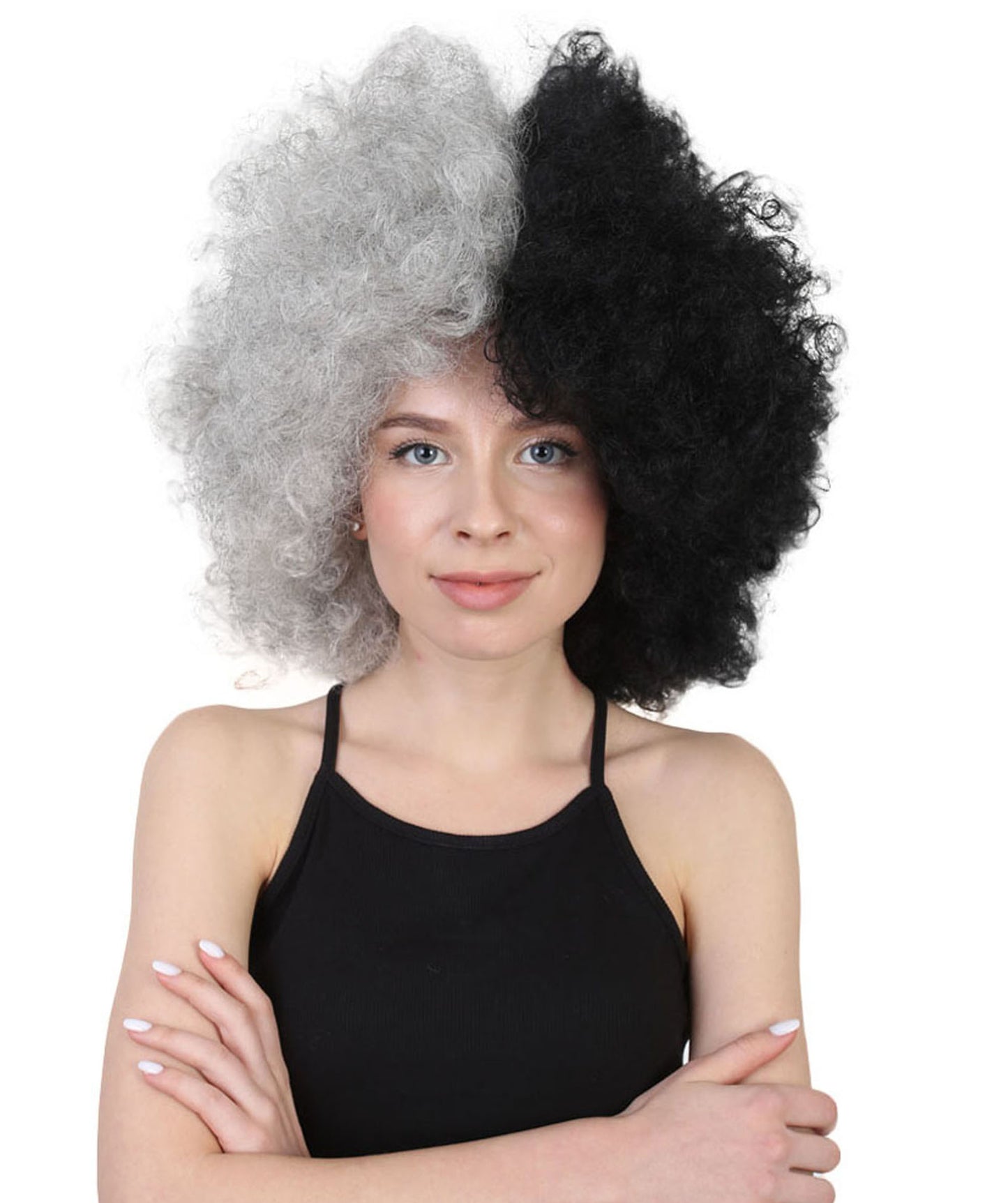 Wigs2you ハロウィンパーティープレミアムレディース H-554 グレー＆ブラック "Afro Clown" ウィッグ