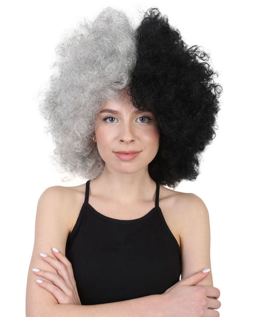 Wigs2you ハロウィンパーティープレミアムレディース H-554 グレー＆ブラック "Afro Clown" ウィッグ